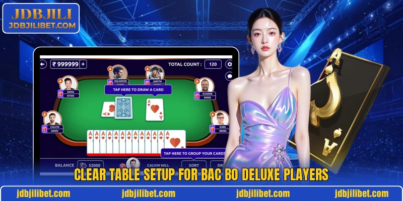 Clear table setup for Bac Bo Deluxe players