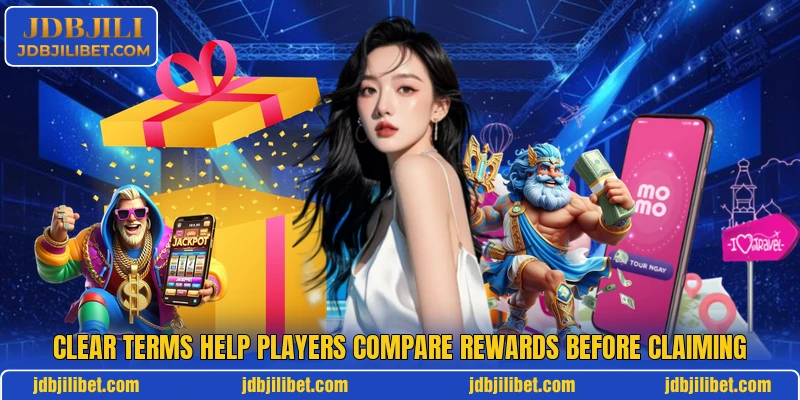 Clear terms help players compare rewards before claiming Clear terms help players compare rewards before claiming