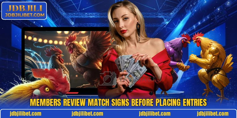 Members review match signs before placing entries Members review match signs before placing entries