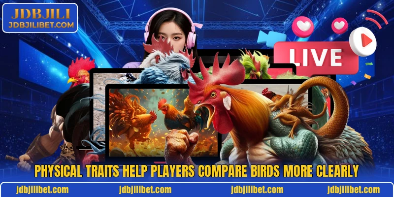 Physical traits help players compare birds more clearly Physical traits help players compare birds more clearly