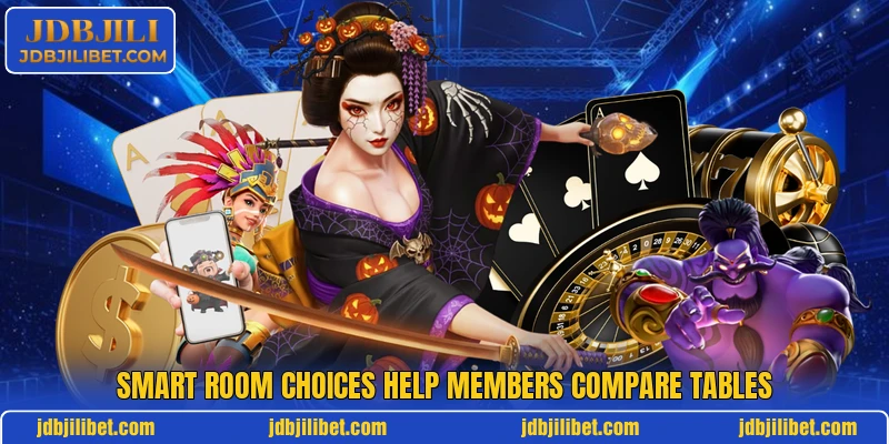 Smart room choices help members compare tables